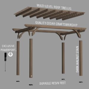 14×10 Somerville Pergola in Barnwood Stain - Image 5