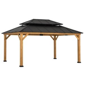 16×12 Solid Wood Patio Gazebo