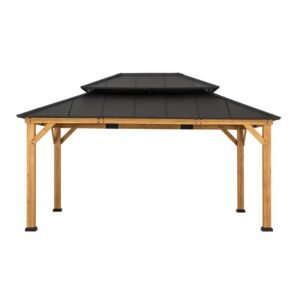 16×12 Solid Wood Patio Gazebo - Image 3