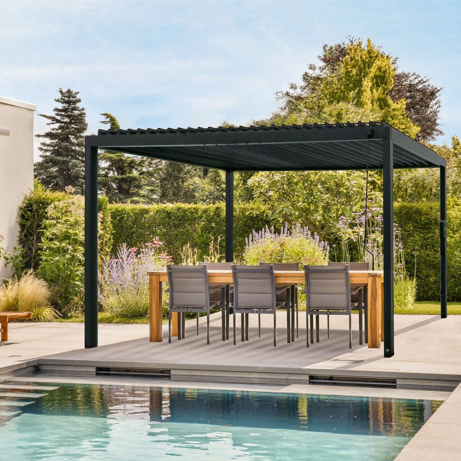 16×10 Sarasota Steel Louvered Pergola