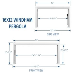 16×12 Windham Modern Steel Pergola - Image 3