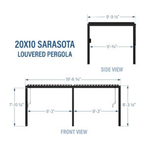 20×10 Sarasota Steel Louvered Pergola - Image 3