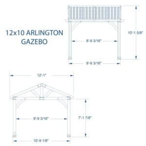 Arlington 12×10 Solid Wood Patio Gazebo - Image 3
