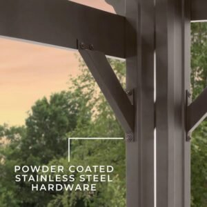 16×12 ashford traditional steel pergola with sail shade soft canopy - Image 10