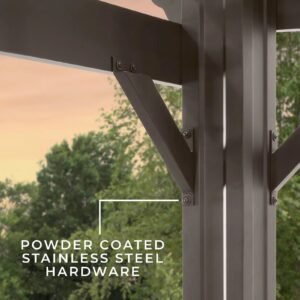 14×10 Ashford Traditional Steel Pergola With Sail Shade Soft Canopy - Image 13