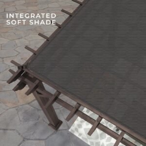 14×10 Ashford Traditional Steel Pergola With Sail Shade Soft Canopy - Image 11