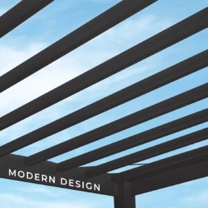 14×12 trenton modern steel pergola with sail shade soft canopy - Image 3